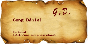 Geng Dániel névjegykártya